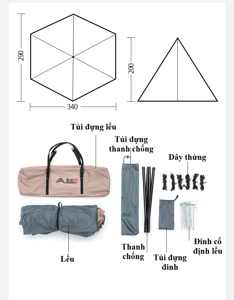 Lều cắm trại tự bung , lều du lịch dã ngoại dành cho 6-8 người, chống thấm nước -ZL057