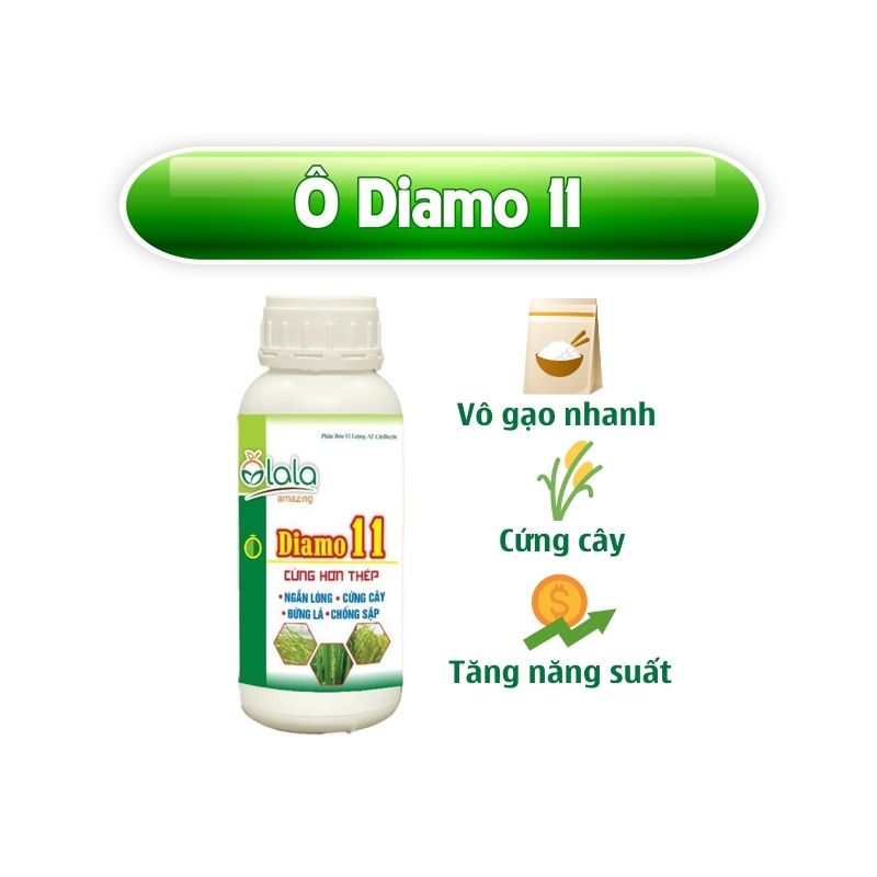 Phân Bón Hữu Cơ Sinh Học Ecom Chống Sập Cho Lúa, Cứng Cây Ngắn Lóng – Diamo 11 Dung Tích 500ml