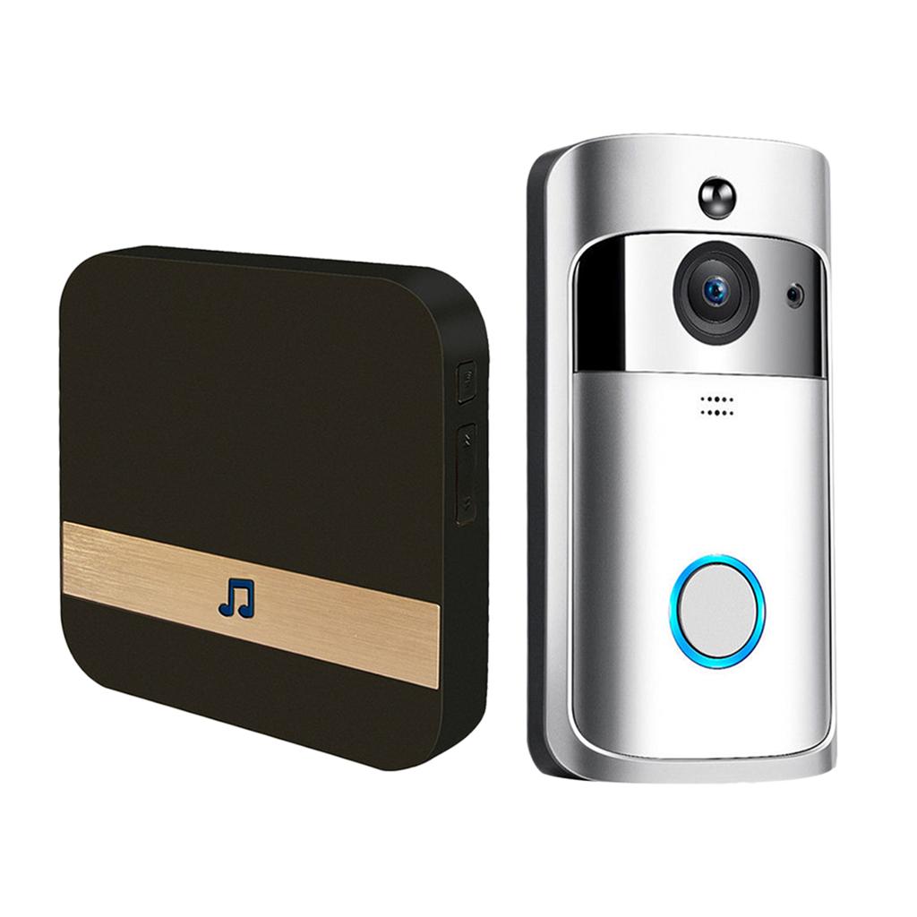 Wireless WiFi Video Doorbell 2Way Talk Chime 1080P UK Silver