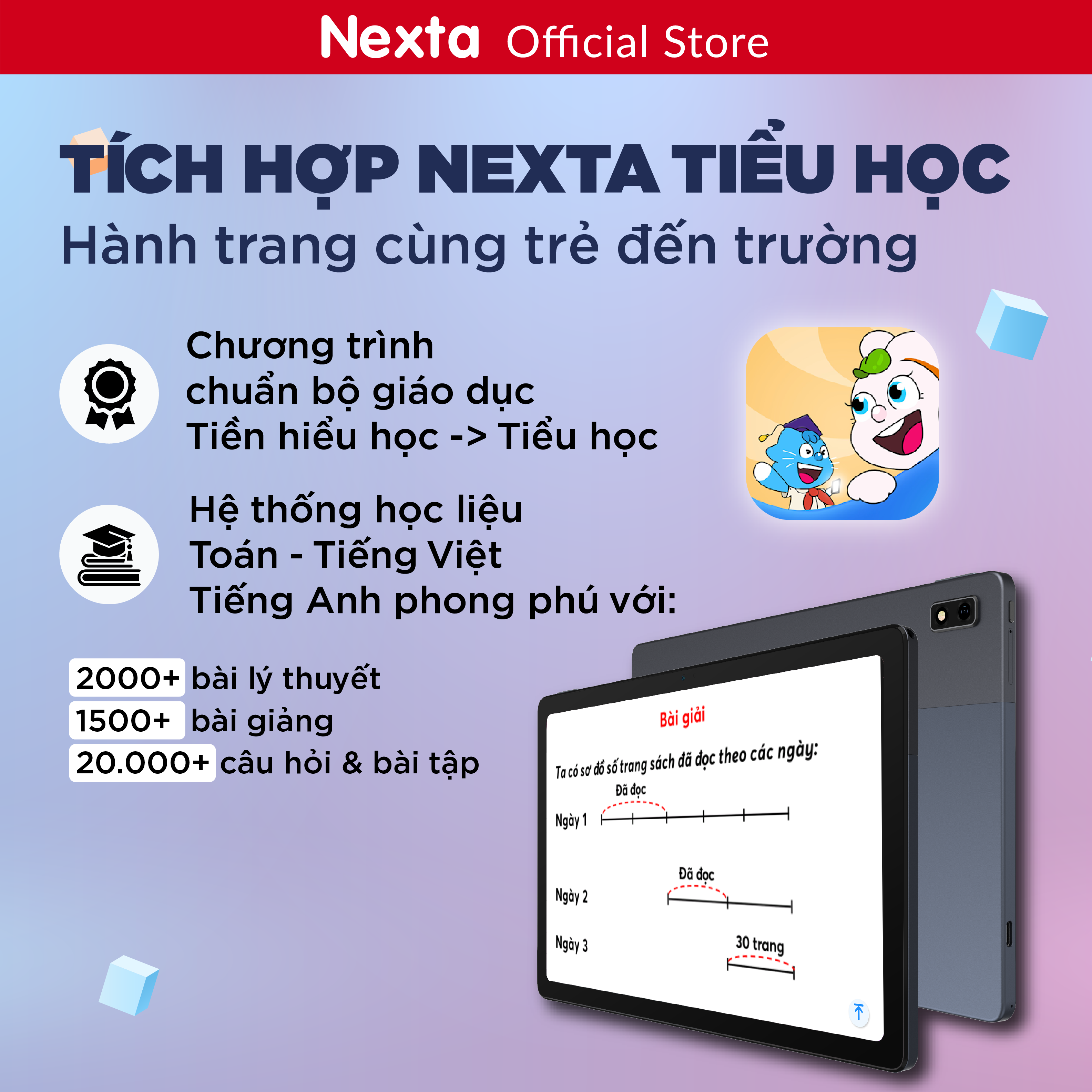 Máy tính bảng Edutab 10.4 &amp; Case da tặng Quà hot Hệ thống quản lý học tập &amp; kiểm soát dành cho Phụ huynh trọn đời - Hàng Chính Hãng