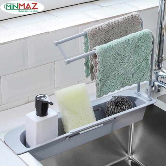 Khay Để Giẻ Rửa Bát, Kệ Đựng Đồ Rửa Chén Bát Gác Bồn Đa Năng, Giá Bồn Rửa Bát tiện ích