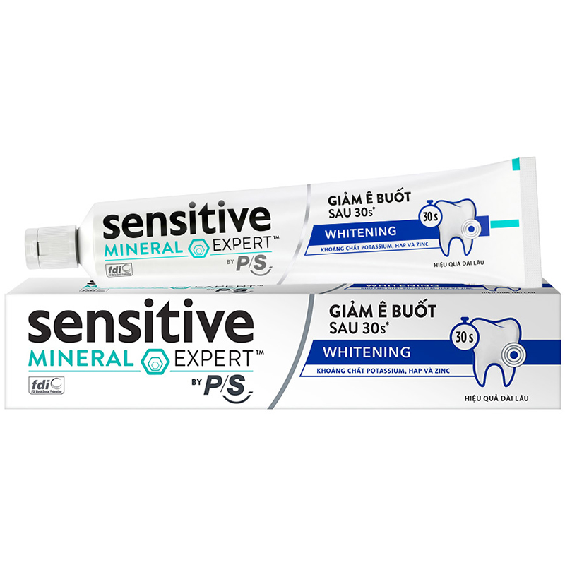 Bộ 3 Hộp Kem Đánh Răng P/S Giảm Ê Buốt Sau 30 Giây Sensitive Mineral Expert Whitening Với Tác Động Từ Khoáng 100G