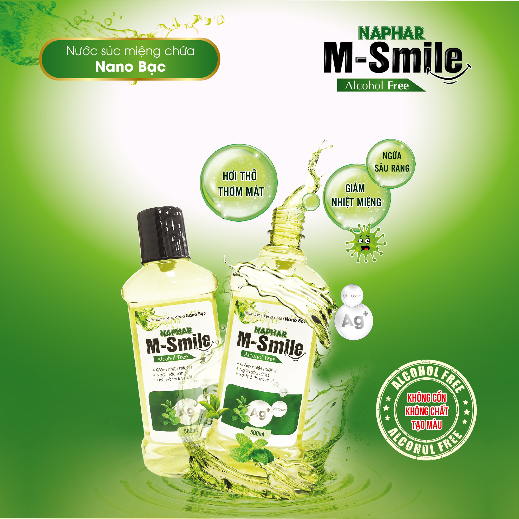 Nước súc miệng Naphar M-Smile 500ml