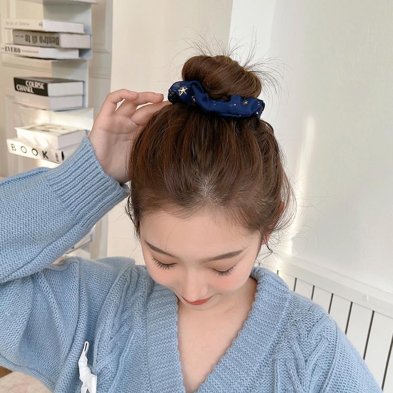 Scrunchies cột tóc, buộc tóc sợi lưới, họa tiết ánh sao, nhiều màu thanh lịch PK1023
