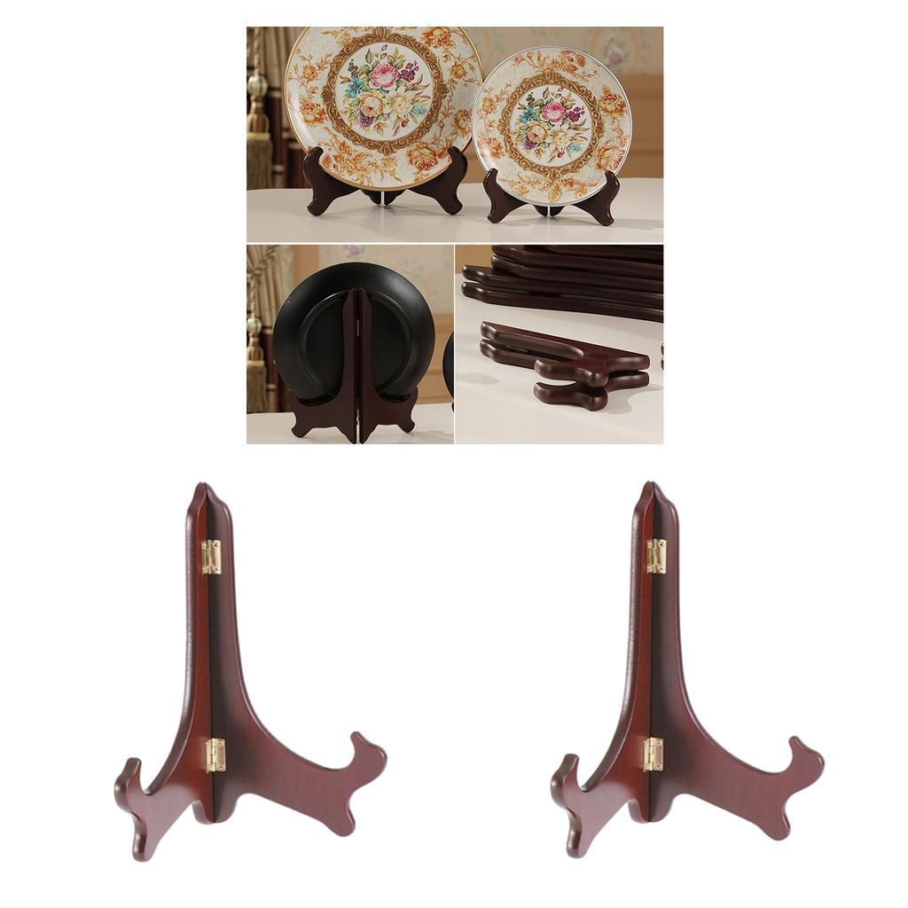 2x 6" + 11" Photo Picture Wood Easel Plate Holder Folding Display Stands
