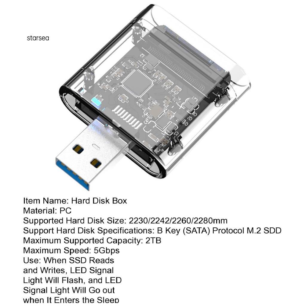 Hộp Ổ Cứng Bằng Hợp Kim Nhôm M.2 SATA NGFF Sang USB3.0 Gen1 SSD