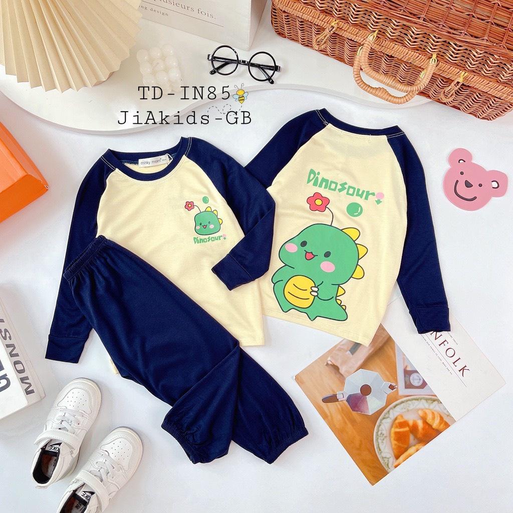 Bộ Quần Áo Dài Tay MINKY MOM Thun Lạnh cho Trẻ Em, Bé Trai Bé Gái In Hình Dễ Thương vải mềm mịn thoáng mát TD50