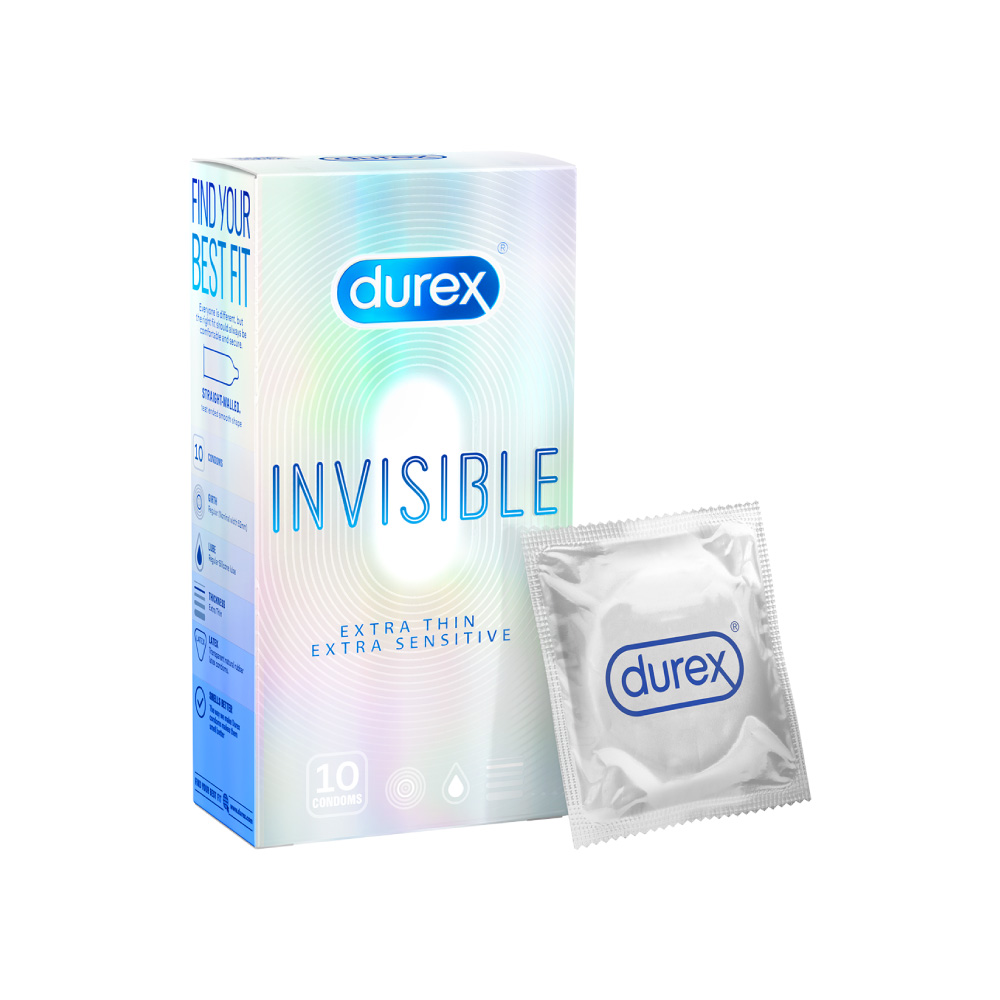 Bao Cao Su Durex Invisible Extra Thin Extra Sensitive (Hộp 10 Cái)
