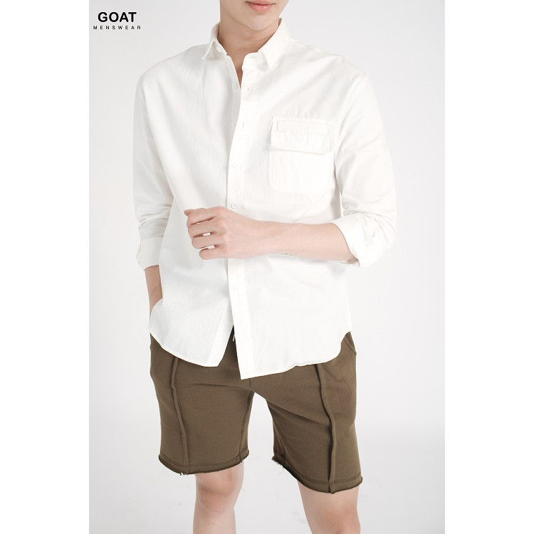 Áo Sơ Mi Nam Trơn Túi Đắp GOAT MENSWEAR