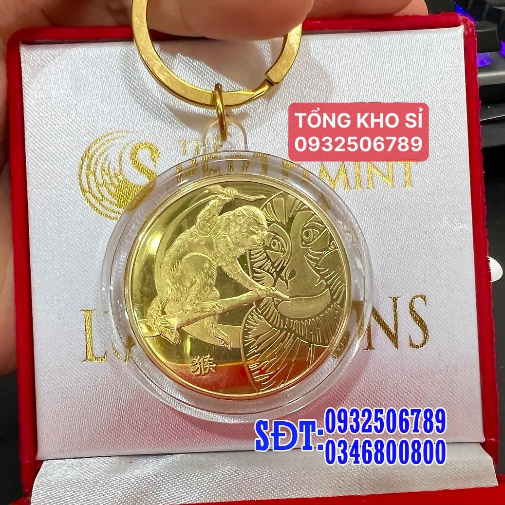 Móc Khóa Đồng Xu Khắc Hình 12 Con Giáp, Niken Mạ Vàng Phong Thủy - Ecoins