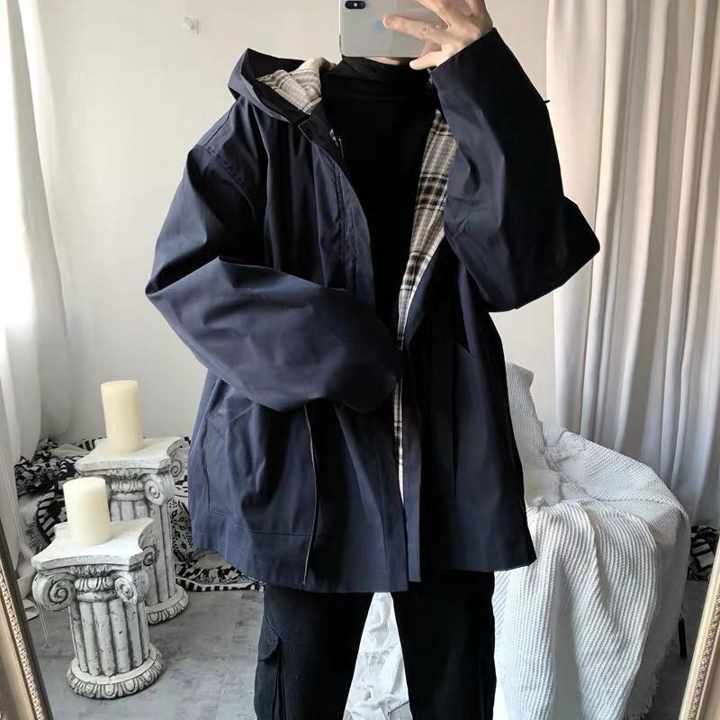 Áo Khoác KAKI Phối Caro UNISEX