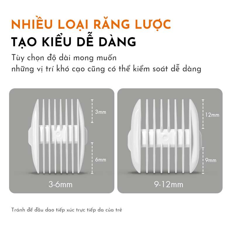 Tông đơ cắt tóc GAABOR GHCL-N5A1 đầu dao cắt bằng sứ, rung nhẹ, tiếng ồn nhỏ, cắt tóc cho bé kể cả khi đang ngủ - Hàng chính hãng