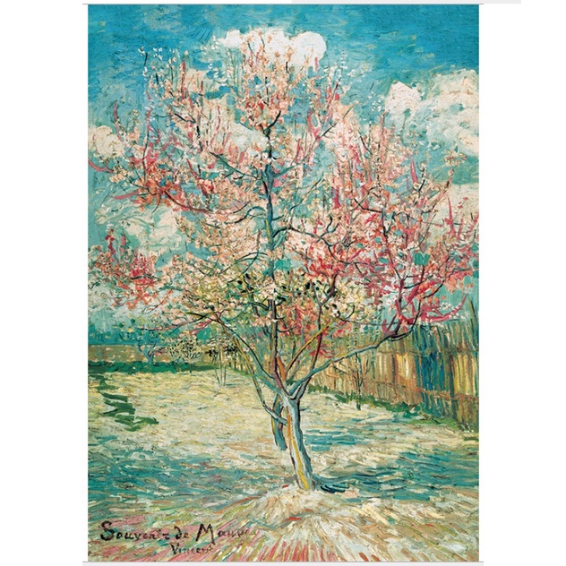 Tranh Ghép Hình 2000 Mảnh Jigsaw Puzzle Kích Thước 100x70cm/Pink Peach Tree/Tranh Sơn Dầu Giấy Bồi Cao Cấp/Puzzle Van Gogh/Tranh Ghép Hình 2000psc Mảnh/Tranh 2000 Mảnh Cho Bé Cỡ Lớn/Jigsaw Puzzle 2000 Pieces/Puzzle 2000 Pieces/Tranh Xếp Hình Cho Bé