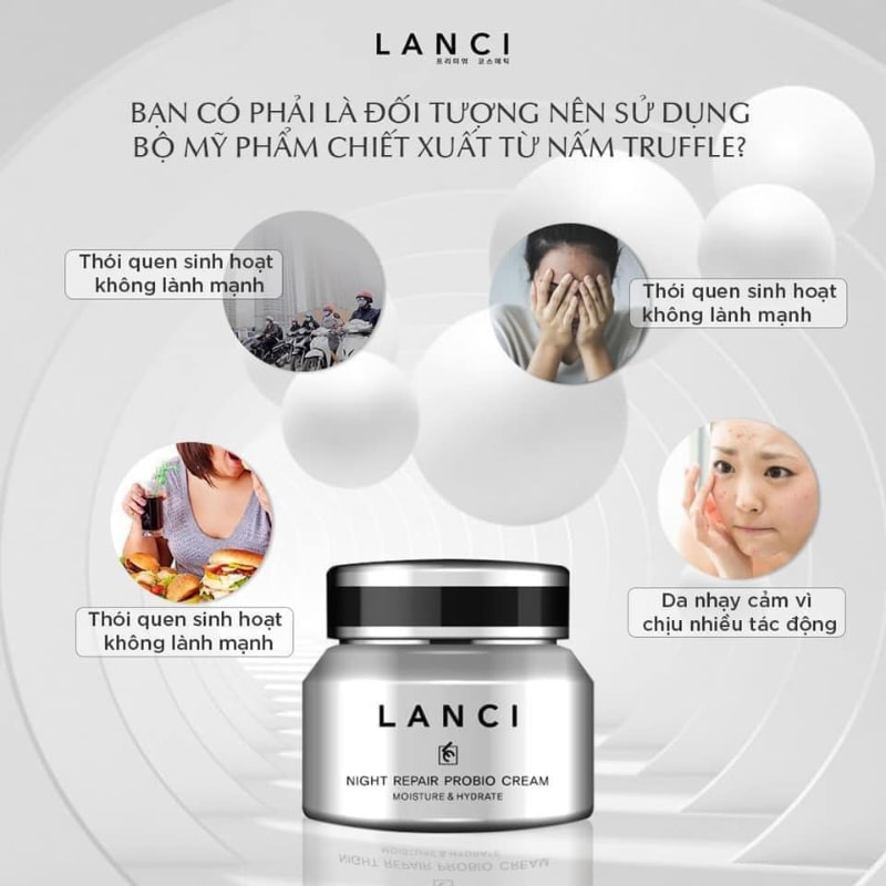 Kem Dưỡng Phục Hồi Tế Bào Da Ban Đêm Lanci - Night Repair Probio Cream