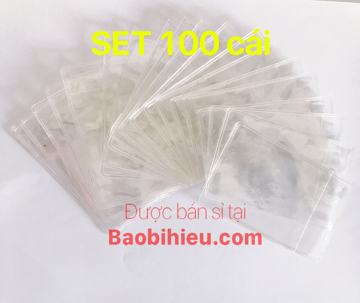 Set 100 Vỏ Bọc Thẻ Căn Cước, Thẻ Tín dụng, Bằng Lái Xe ATM Trong Suốt