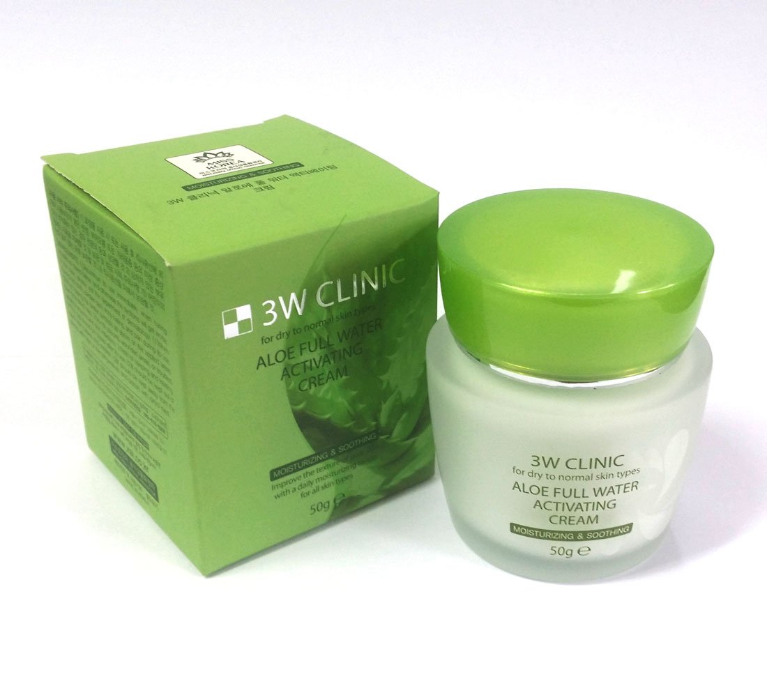 Kem Dưỡng Da Mặt 3W CLINIC ALOE FULL WATER ACTIVATING CREAM