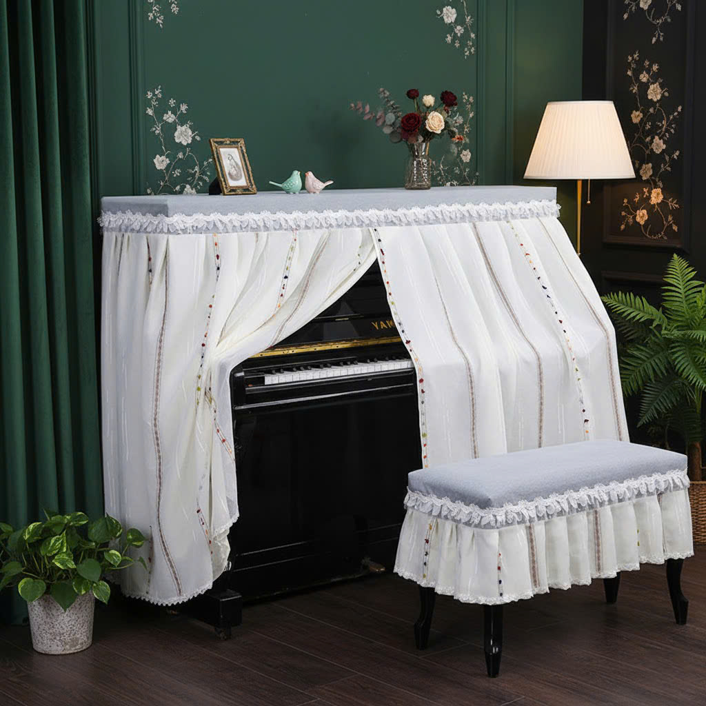 Khăn phủ đàn piano phong cách Hàn quốc hiện đại sang trọng phủ kín toàn bộ đàn chống bụi chống xước - Hàng chính hãng