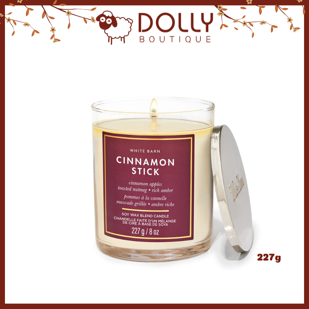 Nến Thơm 1 Bấc Cinnamon Stick Single Wick Candle 227g