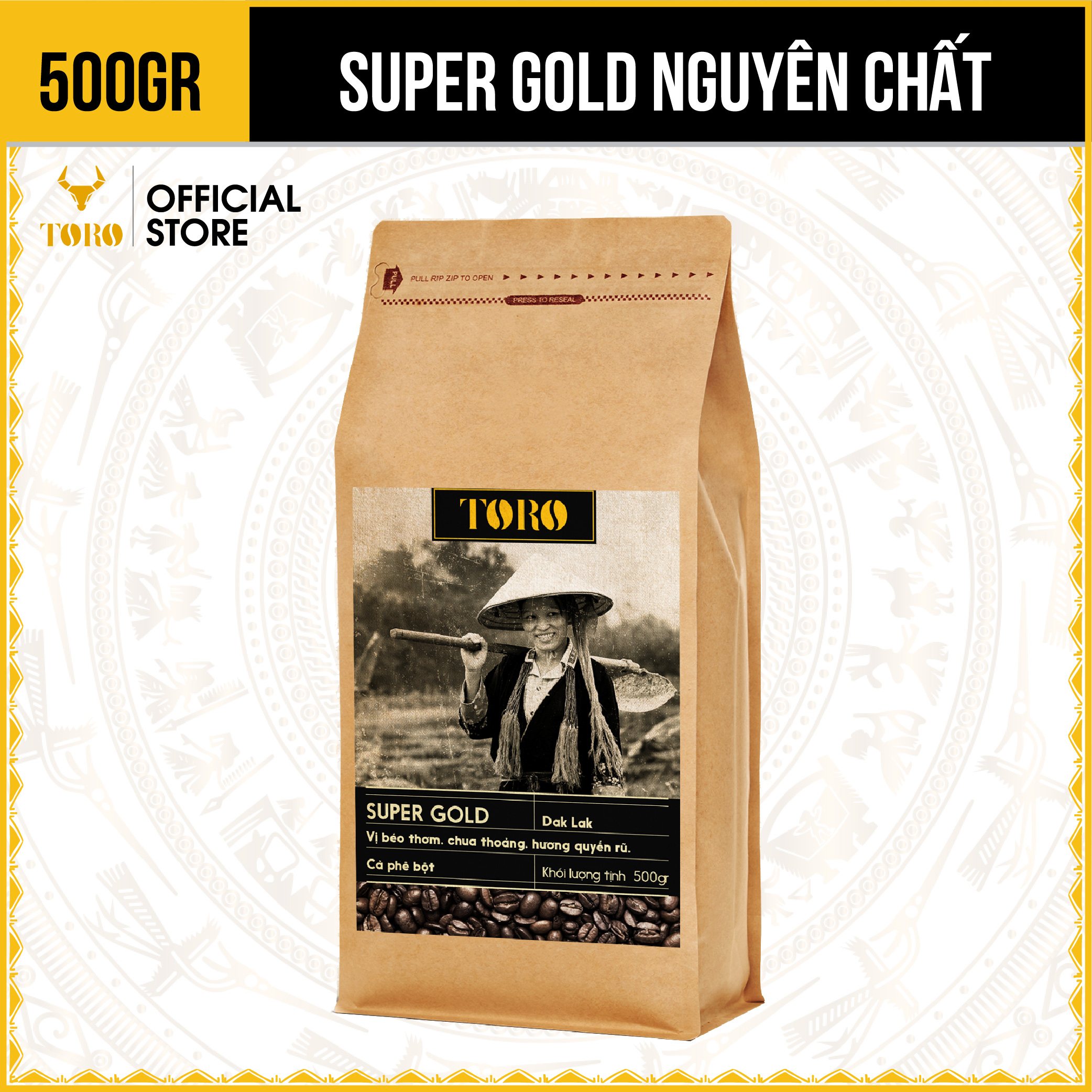 [500GR] Cà Phê Bột Toro Super Gold Nguyên Chất 100% | TORO FARM