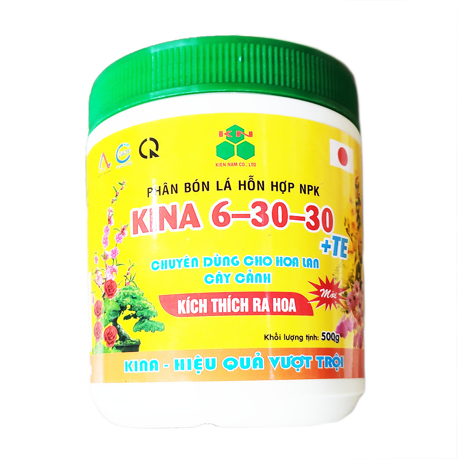 Phân bón kích thích ra hoa đậu trái Kina npk 6-30-30 + TE (hũ 500g)