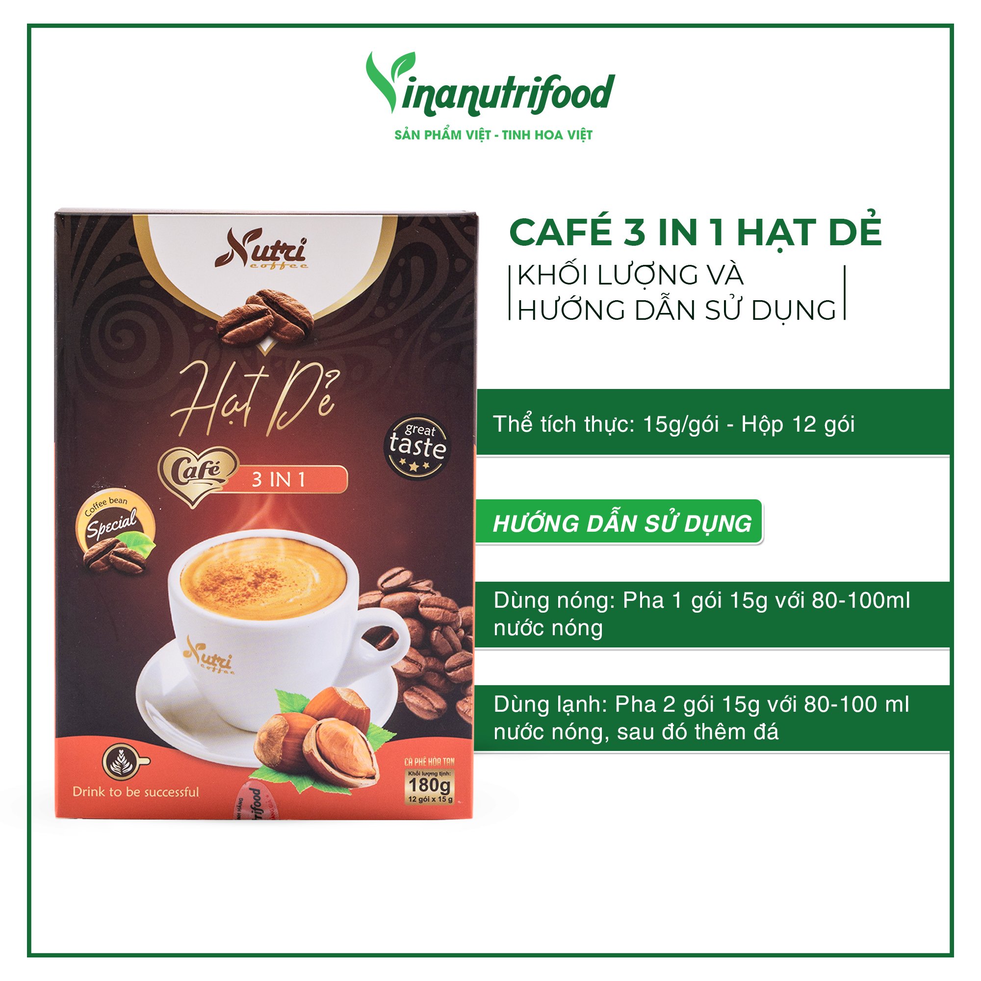 Cà phê Vinanutrifood, cafe vị trái cây, coffee thơm ngon ít đường giúp khơi dậy tinh thần tỉnh táo sảng khoái