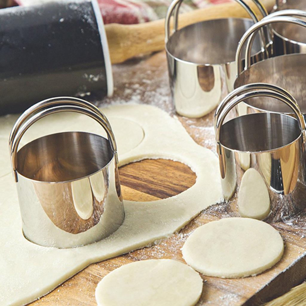 5x Cake Mold Baking Accessory Creative Cookie Cutters Stainless Steel Circle -