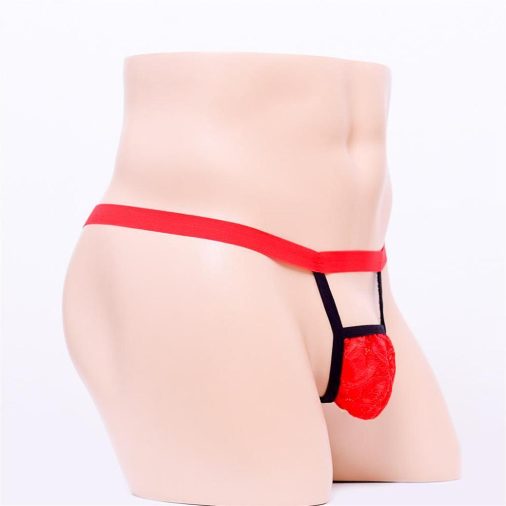 2-6pack Mens Sexy Mini Lace See-through Pouch G-string T-back Briefs Underwear