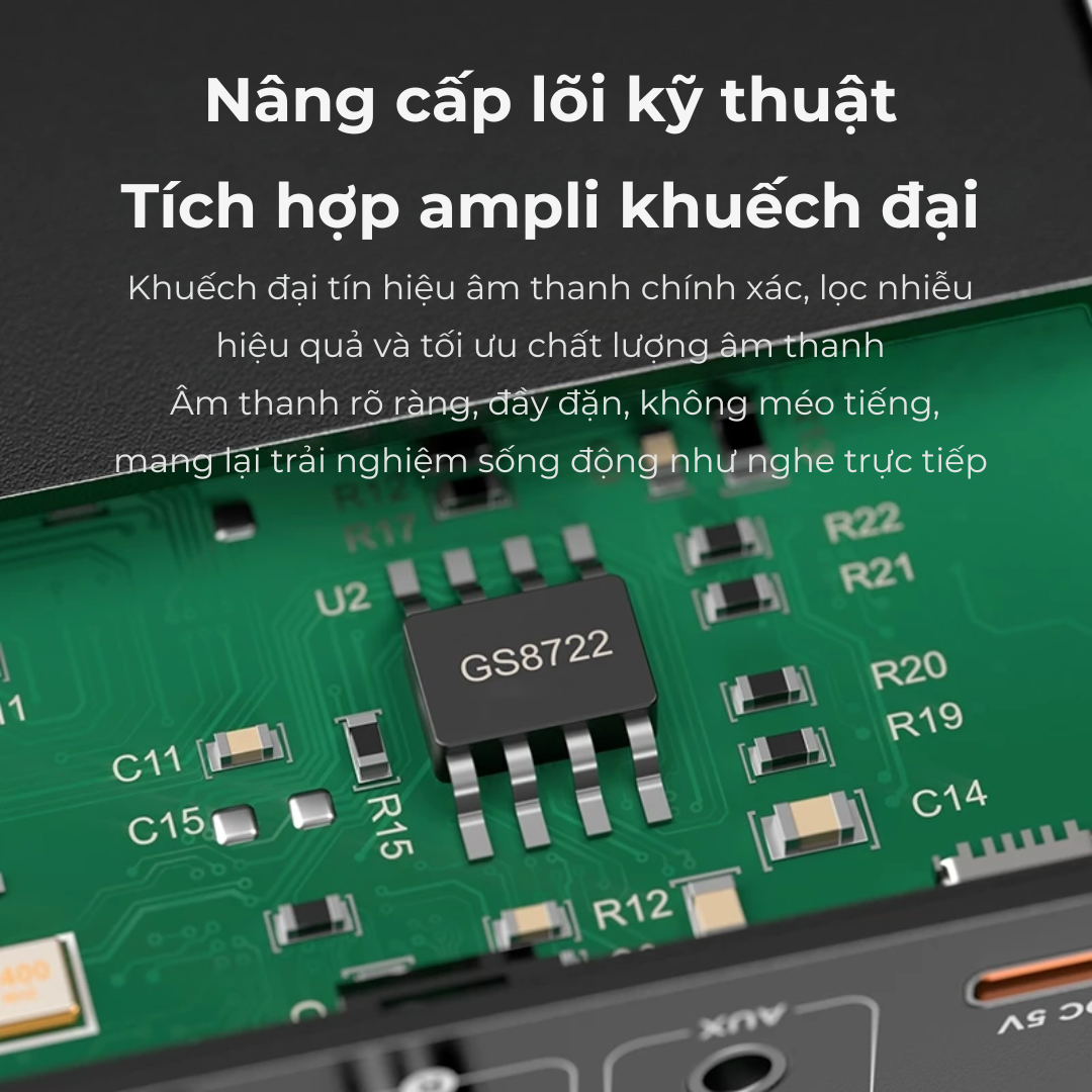 Bộ Thu Âm Thanh Bluetooth 6.0  RCA/AUX/USB + Mic 6.5mm Hát Karaoke, Kết Nối Kép M6R - Hàng Nhập Khẩu