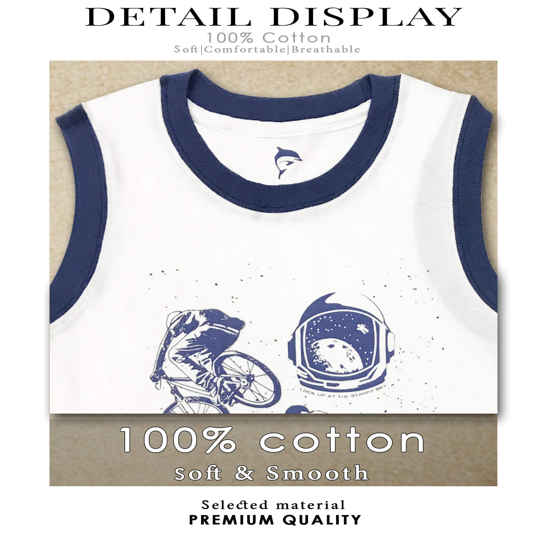 BỘ ĐỒ BÉ TRAI CATRIO in XE ĐẠP là bộ phông trẻ em gồm QUẦN ĐÙI + ÁO SÁT NÁCH, vải 100% cotton, phù hợp với các bé trai từ 5 tuổi đến 8 tuổi mặc ở nhà, đi chơi rất thoáng mát