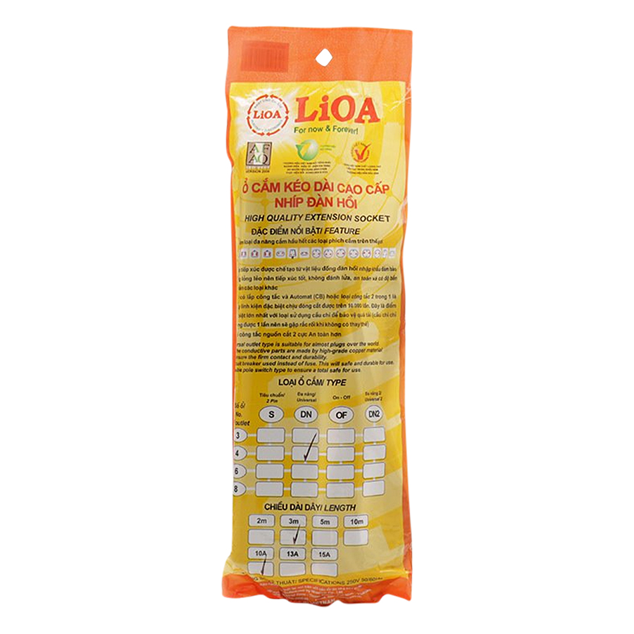 Ổ CẮM LIOA 4D32N DÀI 3M VÀ 5M