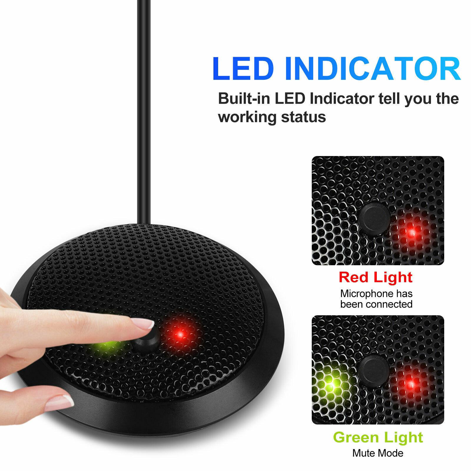 USB Conference Microphone,360° Omnidirectional Condenser PC Microphones with Mute Plug & Play Compatible with Windows for Video Conference,Gaming