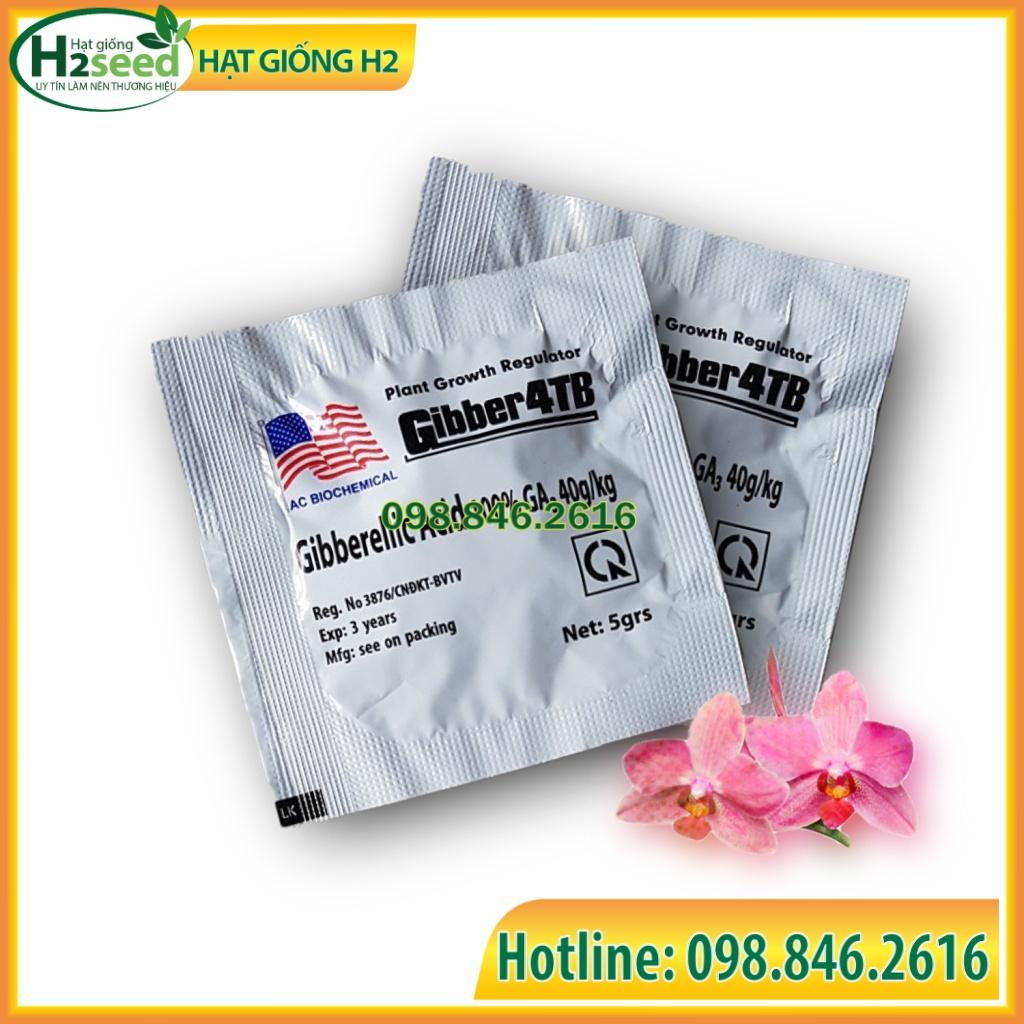 Phân bón lá Gibber 4TB GA3 dạng viên sủi 5gam - giúp cây ra hoa đậu trái, đạt năng suất cao- Hạt giống H2 Seeds