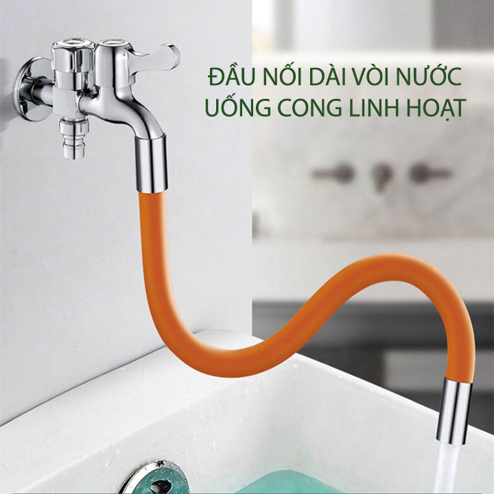 Ống nối dài vòi nước uốn cong linh hoạt 360 độ, đầu kết nối bằng đồng, dài 20-30-50cm tùy chọn