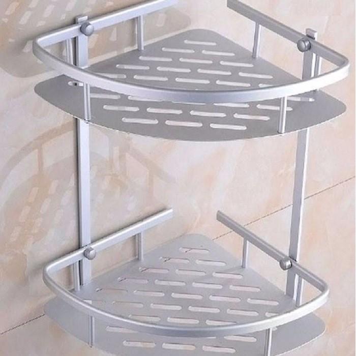Kệ góc tường nhà tắm tam giác 2 tầng hợp kim nhôm