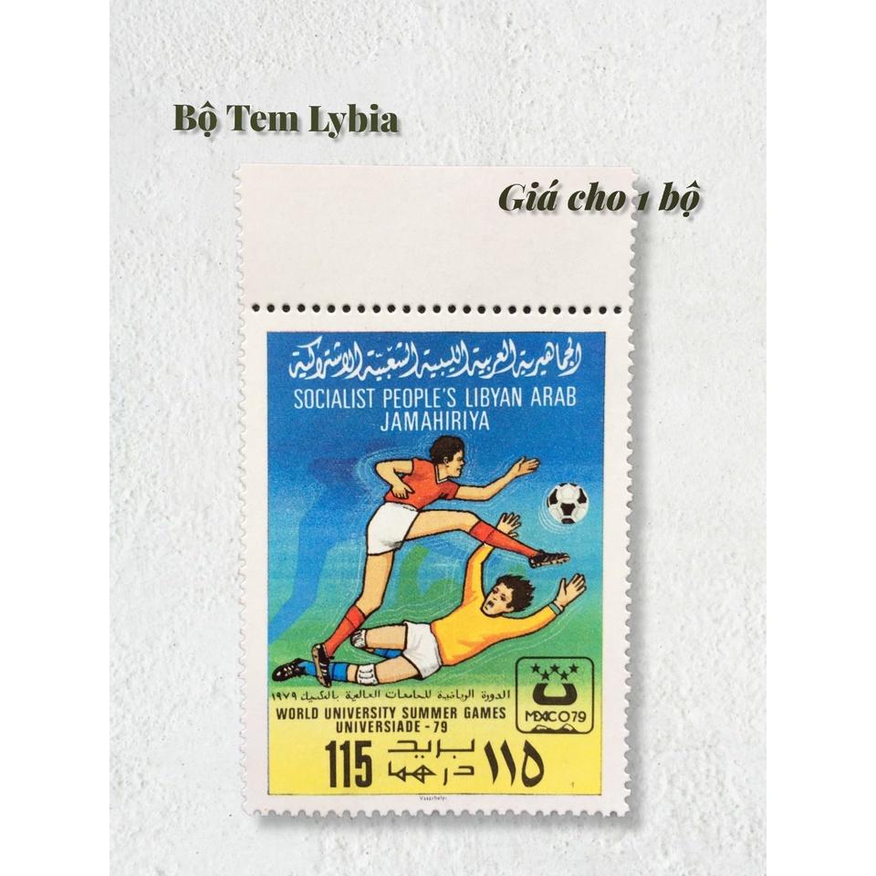 Bộ 2 tem bóng đá Lybia 1979 Mexico.