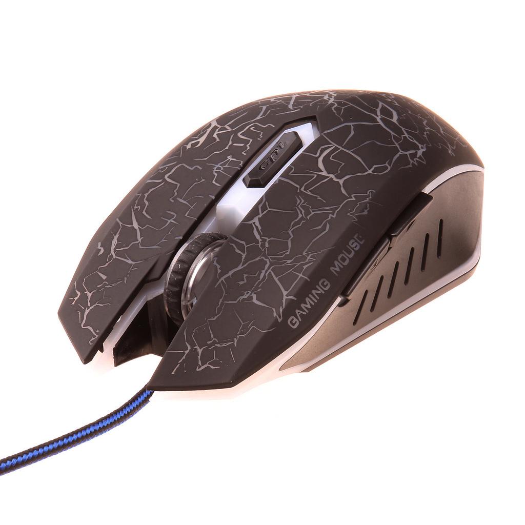 Chuột chơi game có dây đèn LED 6D không gây tiếng ồn cho laptop PC
