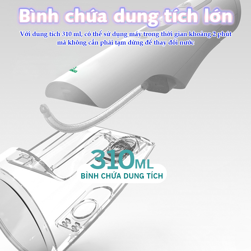 Máy Tăm Nước Cầm Tay Nikio NK-M209 - Dung Tích Lớn 360ml, Hàng Chính Hãng