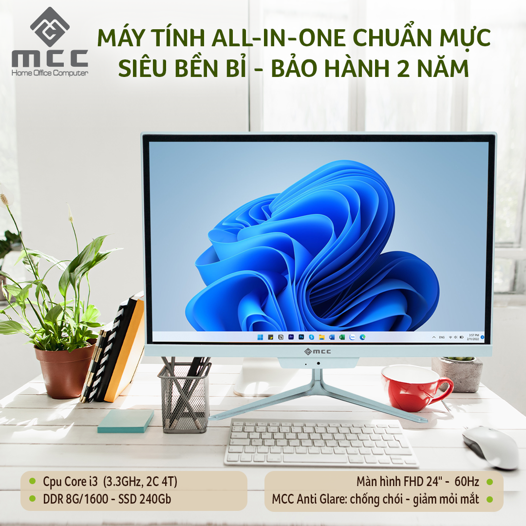 PC All In One MCC 3341P19 CPU Core i3 Processor, 4GB DDR3, 120GB SSD, WIFI, 19" HD+