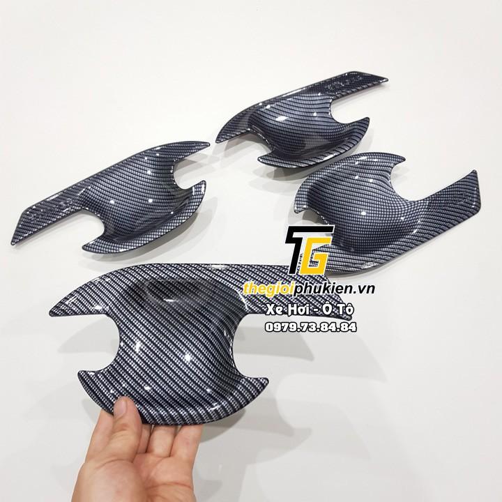 Bộ ốp tay nắm, ốp hõm cửa xe Ford Ranger - vân Carbon