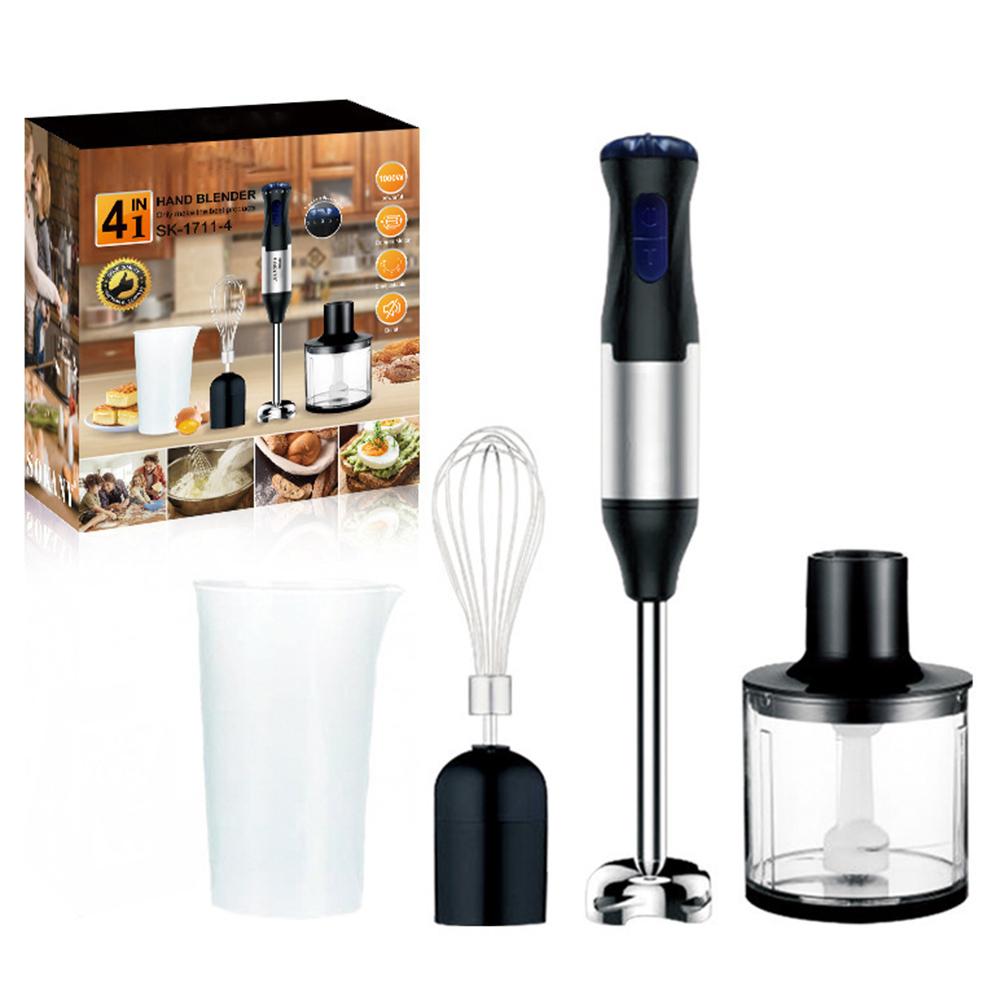 Blender Four Pieces Home 1000W Big Power Cooking Machine Handheld Whisk Crush Rod Grinding Cup Meat Grinder