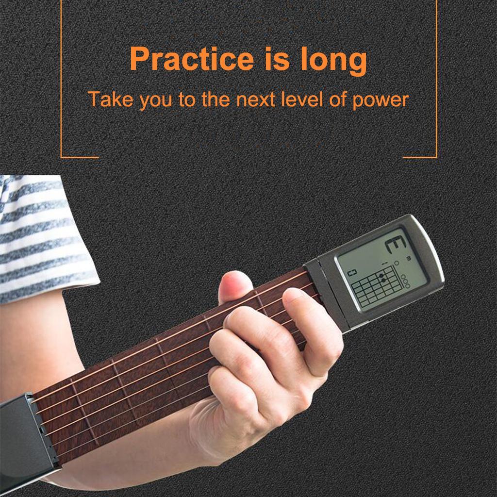 Black Pocket Guitar Trainer Gadget Practice Tool Musical Instrument