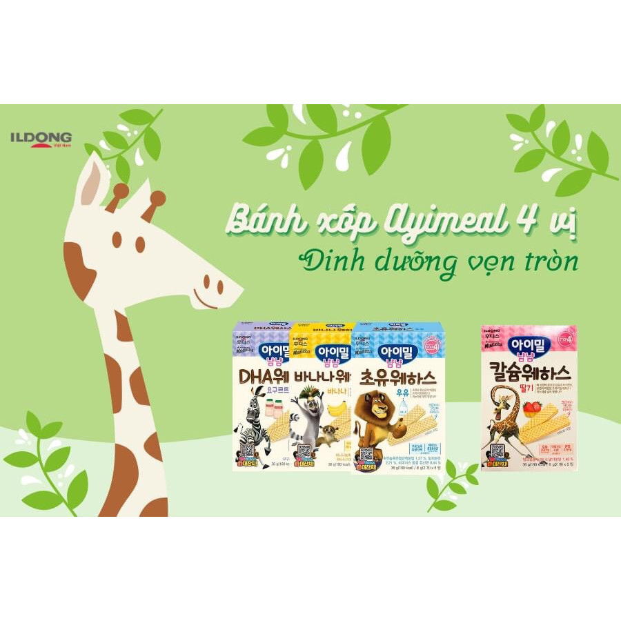 Bộ bốn vị bánh xốp ăn dặm Ildong Hàn Quốc cho bé
