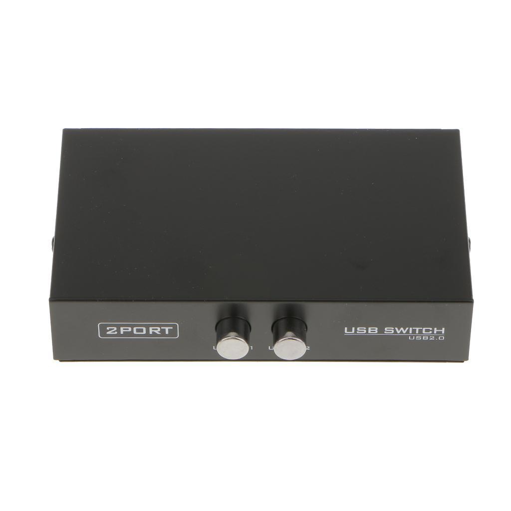 USB 2.0 Mini Sharing Switch Box Hub Dual Port For PC Scanner Printer