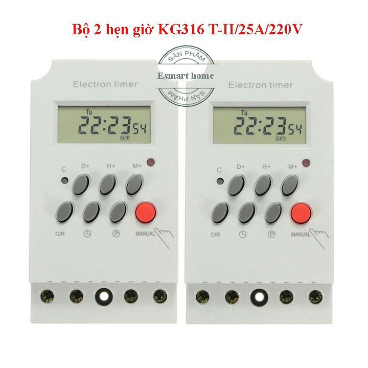 Bộ 2 công tắc hẹn giờ 17 chương trình KG316T-II ổ cắm hẹn giờ timer hẹn giờ bộ hẹn giờ tự động công tắc điện thông minh