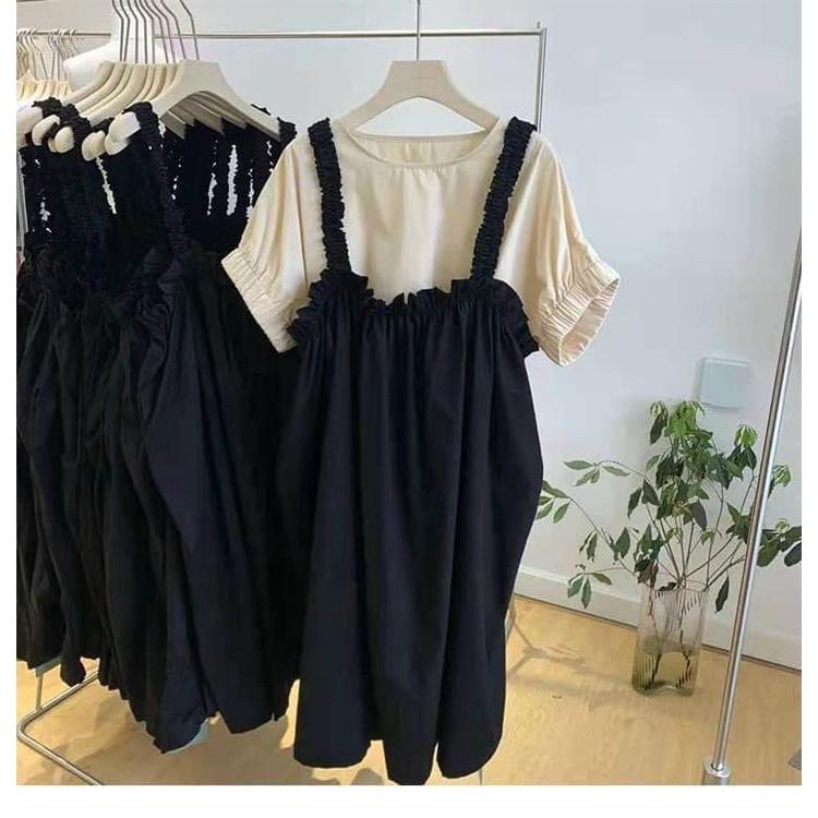 Váy Bầu Yếm Công Sở Mùa Hè Kèm Áo Rời Thiết Kế Lịch Sự Dễ Thương Đầm Bầu Đi Làm Dự Tiệc - bauxinh