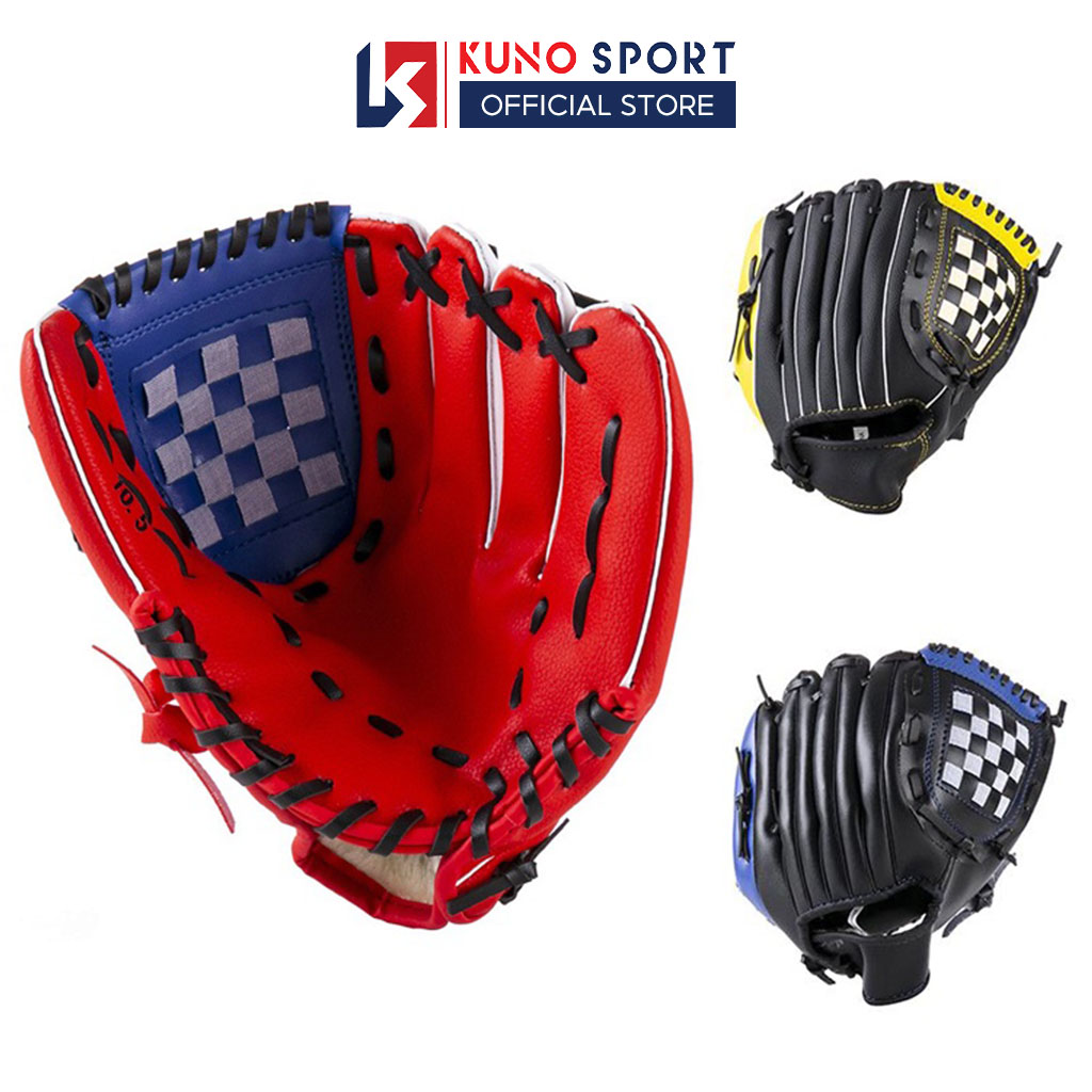 Găng tay bóng chày da pu KUNOSPORT size tay 10,5/11,5/12,5inch găng tay chơi bóng chày cao cấp