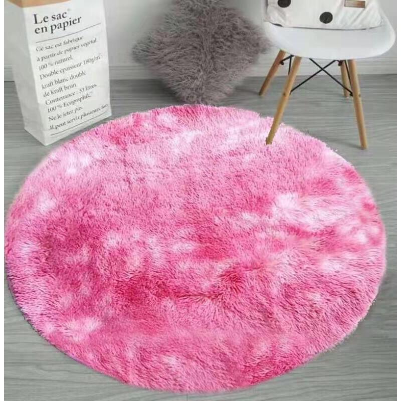 Thảm loang lông tròn trang trí phòng khách hoặc chụp mẫu decor đường kính 1m