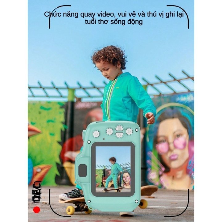 Máy Ảnh Mini Kỹ Thuật Số  Hoạt Hình Phù Hợp Với Trẻ Em Vui Chơi, Lưu Giữ Từng Khoảng Khắc-Tặng thẻ nhớ 16GB