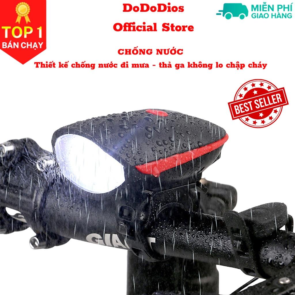 Đèn xe đạp thể thao DoDoDios siêu sáng có còi pin sạc usb led T6 chống nước - Đèn còi xe đạp có 3 chế độ sáng còi to