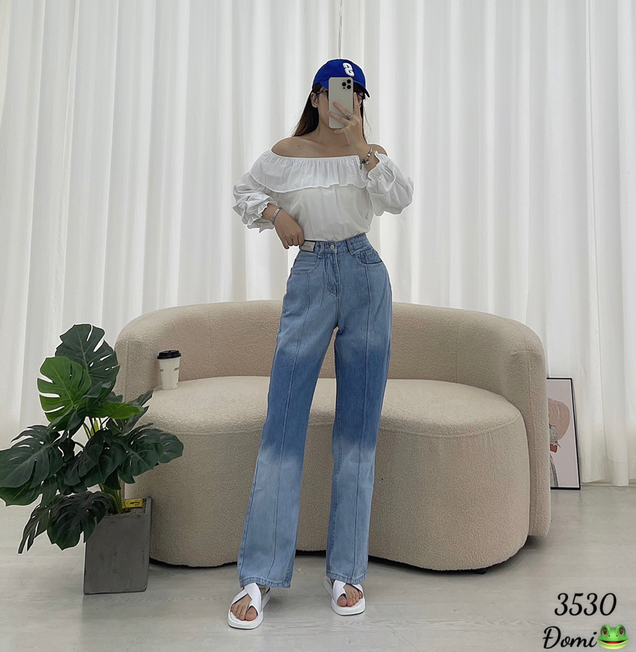 QUẦN BÒ NỮ ,QUẦN BAGGY JEAN NỮ LOANG MÀU LƯNG CAO TÔN DÁNG - ĐM01